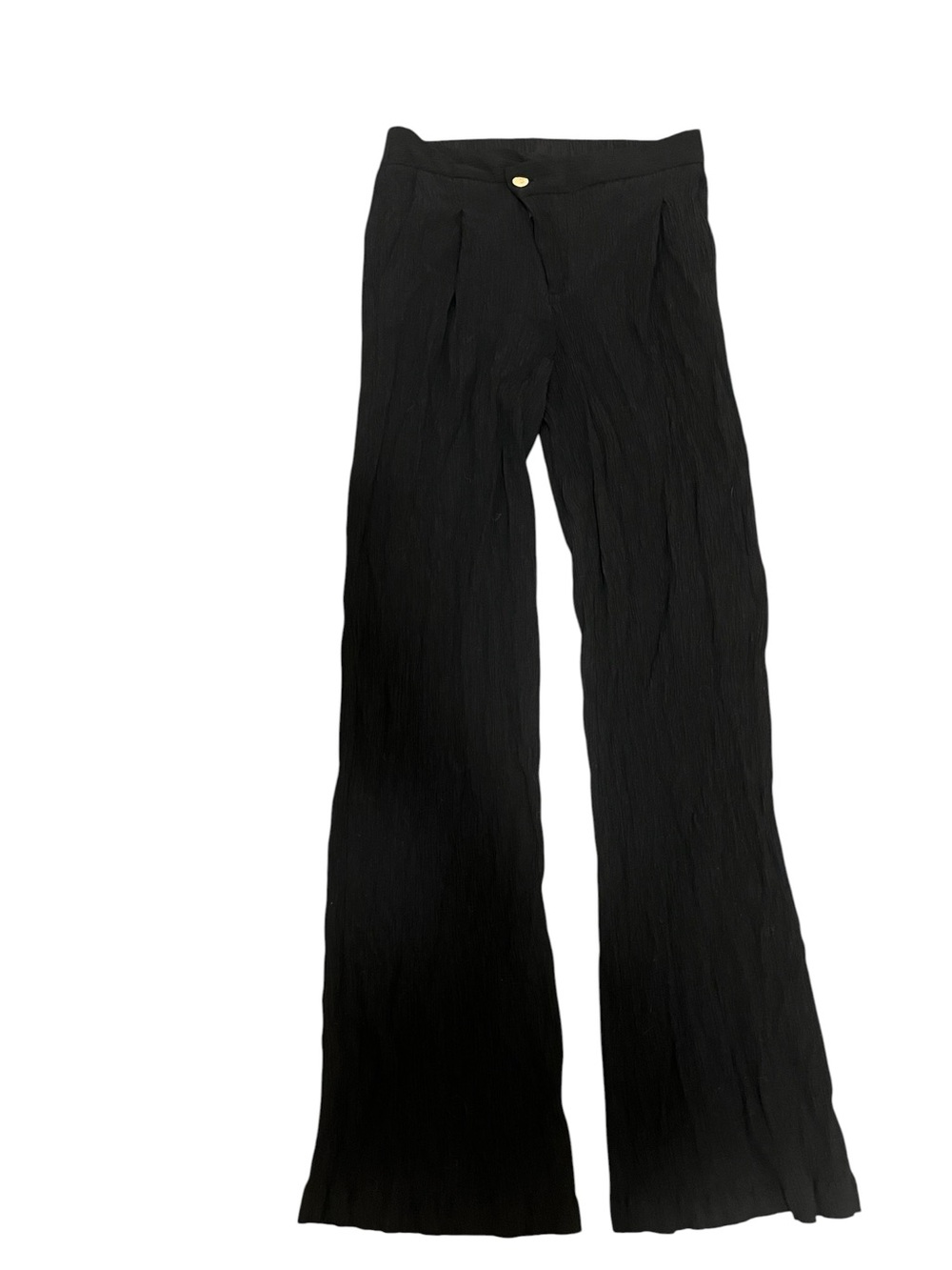 Zara Black Flare Leg Textured Pants Size M